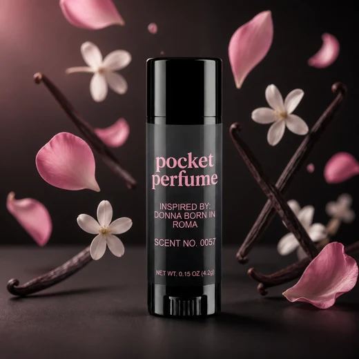 Pocket Perfume Scent No. 0057 with pink petals and vanilla pods